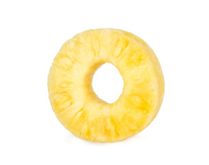 sliced ring or donut pineapple isolated on white background