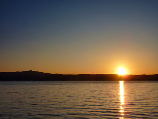 夕焼け, 洞爺湖, 日没, 太陽, 空, 雲, 風景, 自然, 湖,