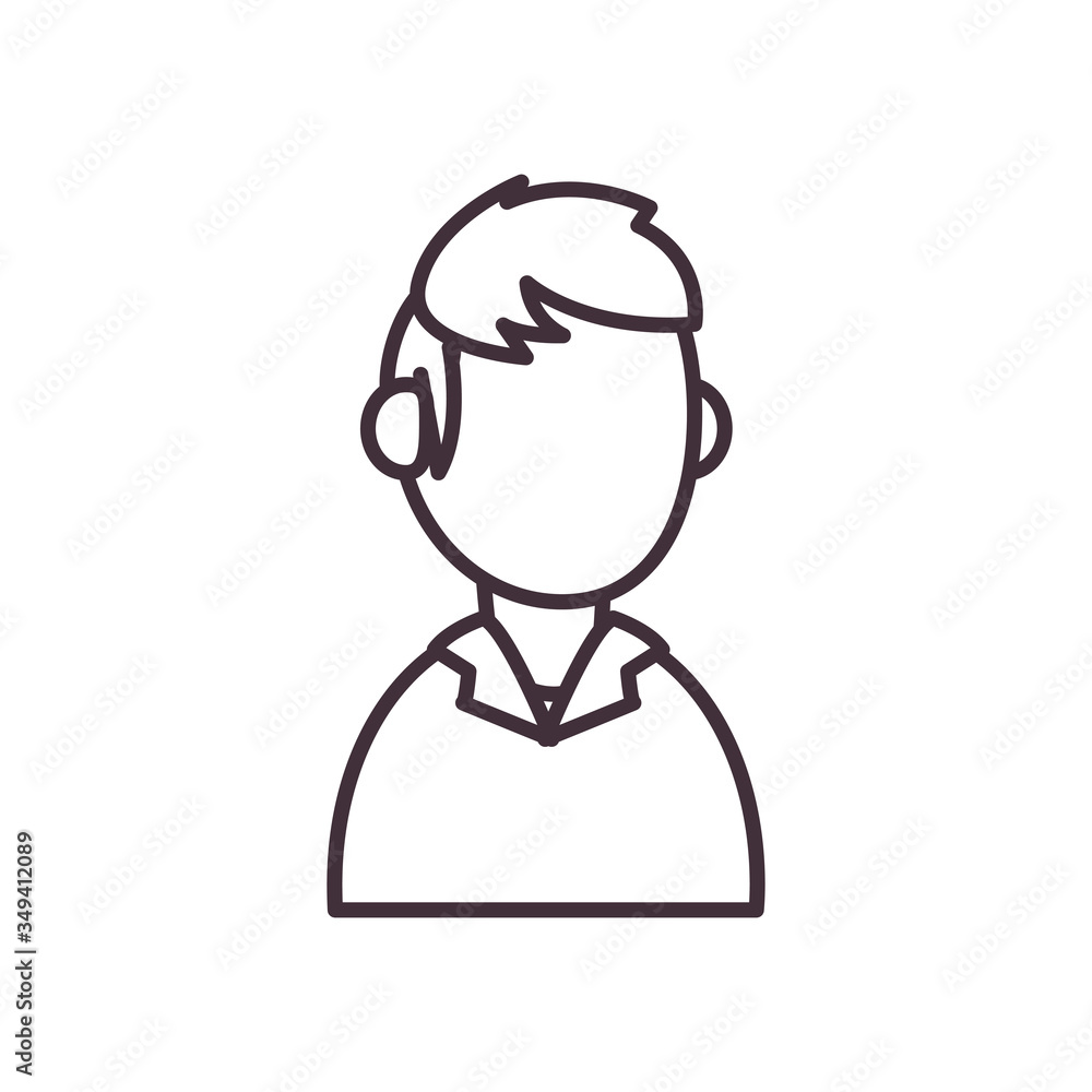 Poster isolated avatar man line style icon vector design