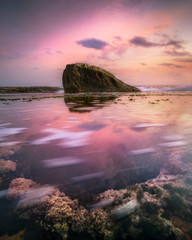 Stunning rockpool at sunset, Sydney Australia