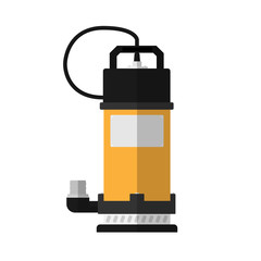 Submersible water pump flat vector design isolated from white background