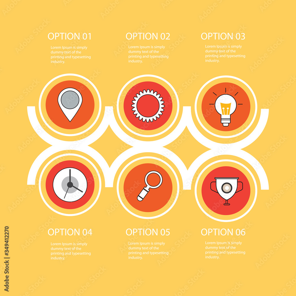 Poster circle infographics elements design. abstract business workflow presentation with icons