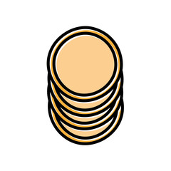coin hand drawn vector design. business icon