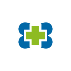 Cross medical sign logo design template