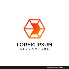 Fototapeta premium Hexagon logo design inspiration, orange, gradient