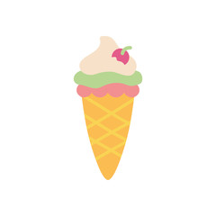 ice cream cone icon, flat style