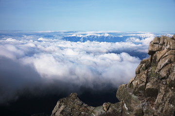 clouds over the mountains