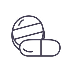 Medical pills line style icon vector design