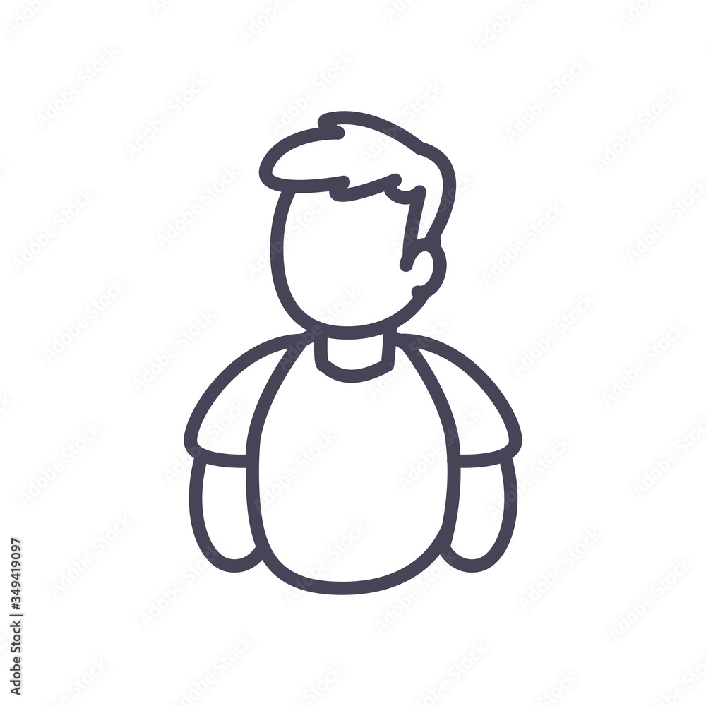Poster isolated avatar man line style icon vector design