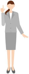 Vector image of business women in office uniform