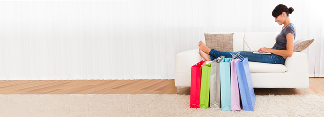 Young Woman Shopping Online
