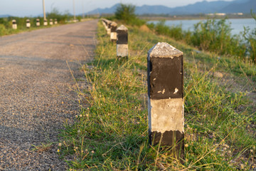 Backgrounds pole on Roadside reservoir