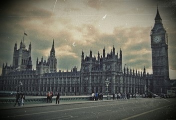 Obraz na płótnie Canvas View Of Houses Of Parliament And Big Ben
