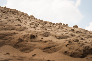 close up of sand on the hot summer day background