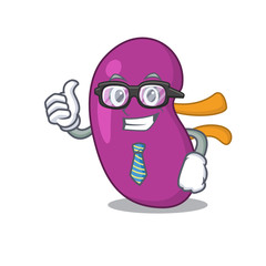 cartoon drawing of kidney Businessman wearing glasses and tie