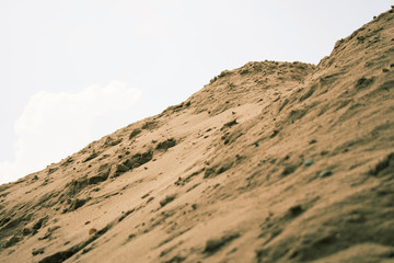 close up of sand on the hot summer day background