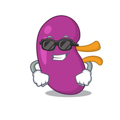 cartoon character of kidney wearing classy black glasses