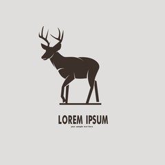 Deer silhouette logo design vector illustration