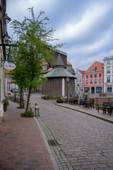 Obraz premium Holztretkran am Hansehafen