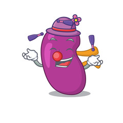 A kidney cartoon design style succeed playing juggling