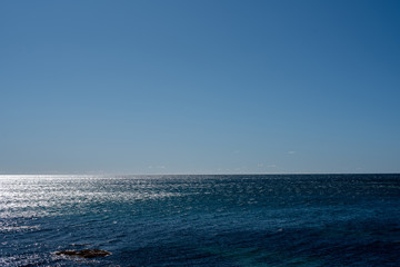 South Pacific winter light in a clear blue sky. Minimalism lines.