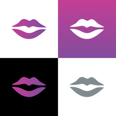 Lips icon design, lip symbol vector, simple mouth illustration