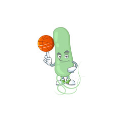 An sporty aquificae mascot design style playing basketball on league