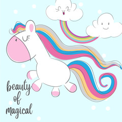 Cute animal Cute cartoon unicorn illustration for kids