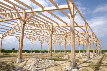 Construction d'un batiment agricole à ossature bois
