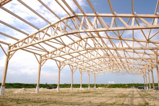 Construction d'un batiment agricole &agrave; ossature bois