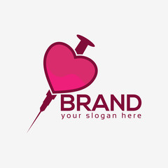 Love Doctor Logo, Flat design. Vector Illustration on white background.