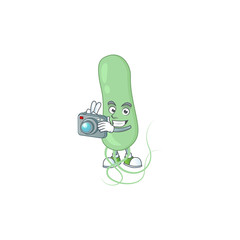 Aquificae photographer mascot design taking a picture with a camera