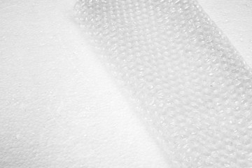 white plastic wrap background. close up of plastic bubbles
