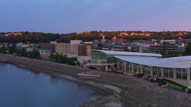 Convention Center, Hotel, and the City Downtown, Dubuque, Iowa, USA