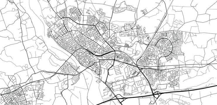 Urban vector city map of Deventer, The Netherlands