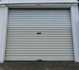 Old metal garage door