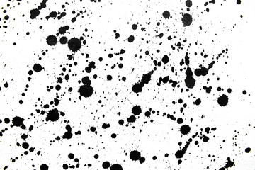 Background splash black on paper. Creative abstract art from ink and watercolor.