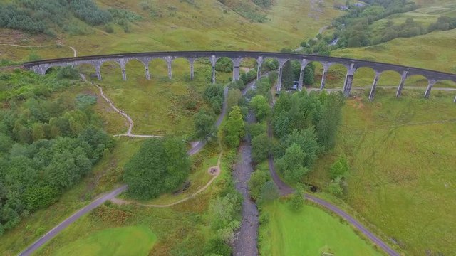 Glenfinnan Hogwarts Railway Bridge Drone Video Scotland
