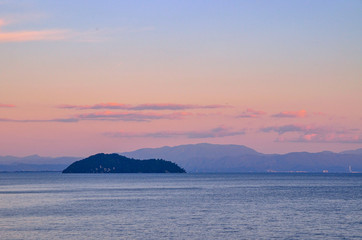 滋賀県　琵琶湖と竹生島