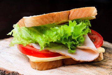 Bocadillo saludable con vegetales