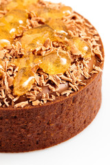 chocolate tart yellow jelly