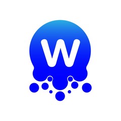 w logo with dots