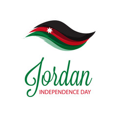 Vector  illustration of a background a poster for Jordan Independence Day.