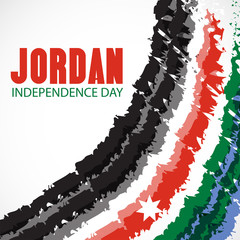 Vector  illustration of a background a poster for Jordan Independence Day.