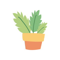 Plant inside pot flat style icon vector design