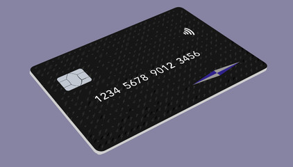 Here is a black generic credit or debit card isolated on background. It is a vector image.