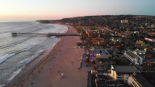 Drone view of Pacific beach San Diego