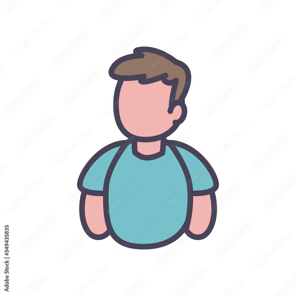 Poster isolated avatar man fill style icon vector design