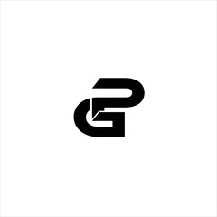 Initial letter gp logo template design Vector , logo letter pg abstract , logo letter pg combination 