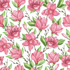 Foto auf Acrylglas Pattern pink magnolia © Olena